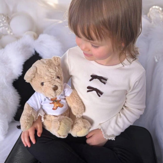 Luxury Teddy Bear with Personalised Blue Initial Shirt