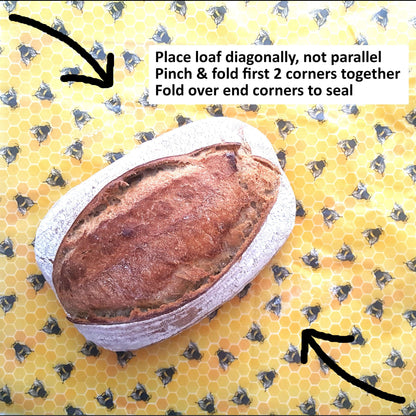 *Beeswax wraps XXL Bread Wrap | Lemons